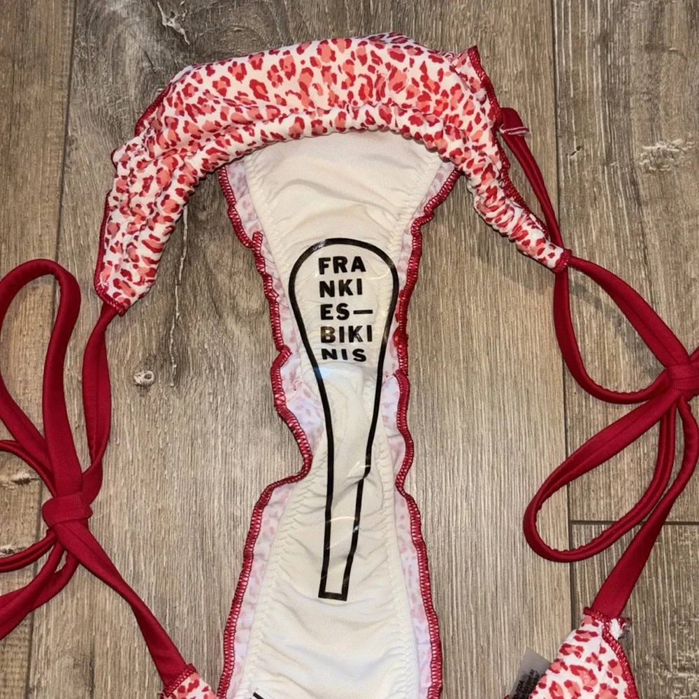 Frankie’s Bikinis Red & White Leopard Print Bikini